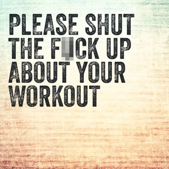 Bold text poster with a pessimistic quote about workouts, representing unispirational quotes from Instagram.