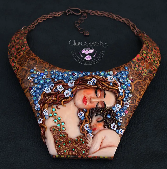 I Use Polymer Clay To Reproduce Fragments Of Gustav Klimt's Paintings