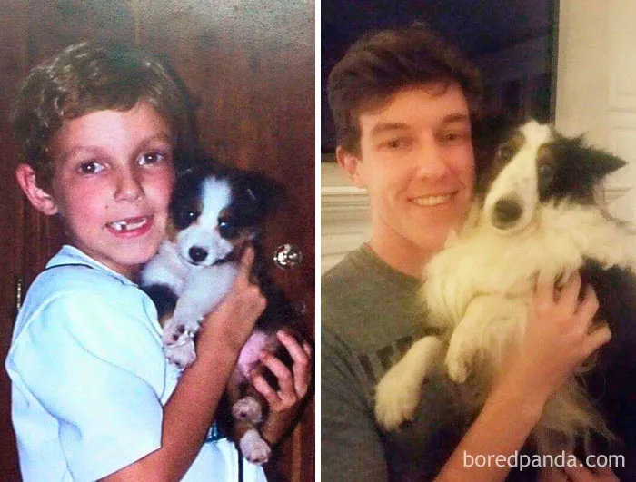 My Little Brother And His Dog Domino 10 Years Apart