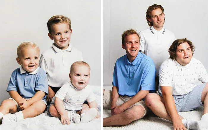Mis hermanos y yo decidimos recrear la foto favorita de mamá para regalársela, 20 años después