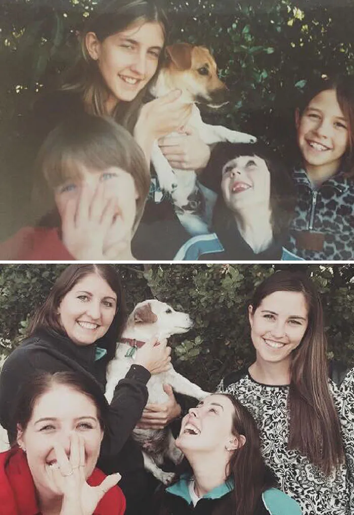 Ayer tuvimos que sacrificar a mi perro de 16 años, pero antes recreamos con él nuestra foto favorita