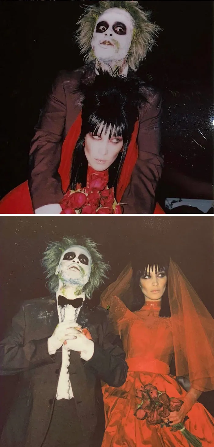 The Weeknd y Bella Hadid como Beetlejuice y Lydia