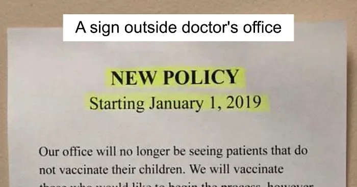 This Doctor's Notice Explains Why They Won't Be Accepting Patients Who Didn't Vaccinate Their Kids