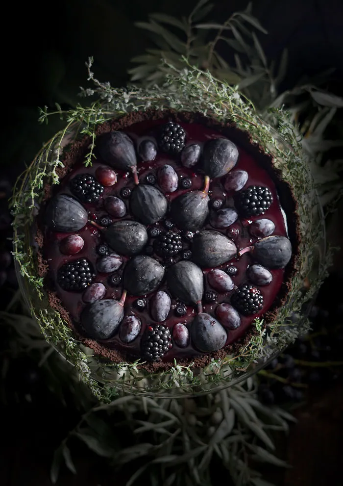 Elderberry Curd And Chocolate Tart