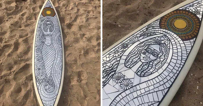 I Create Mosaic Art On Surfboards