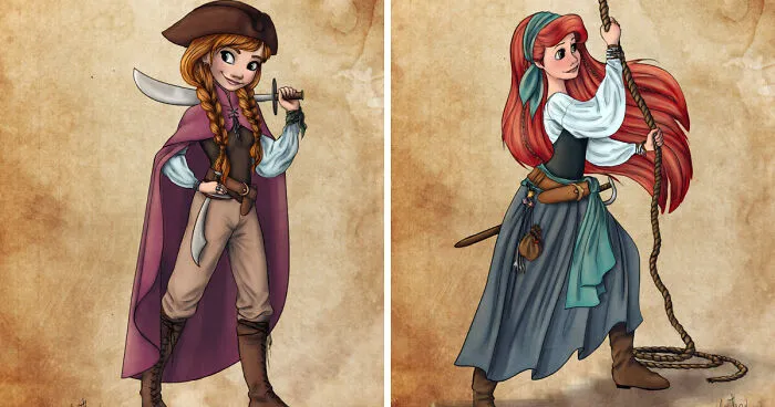 Artist Turns Disney Princesses Into Brave Pirates And The Result Is Lovely