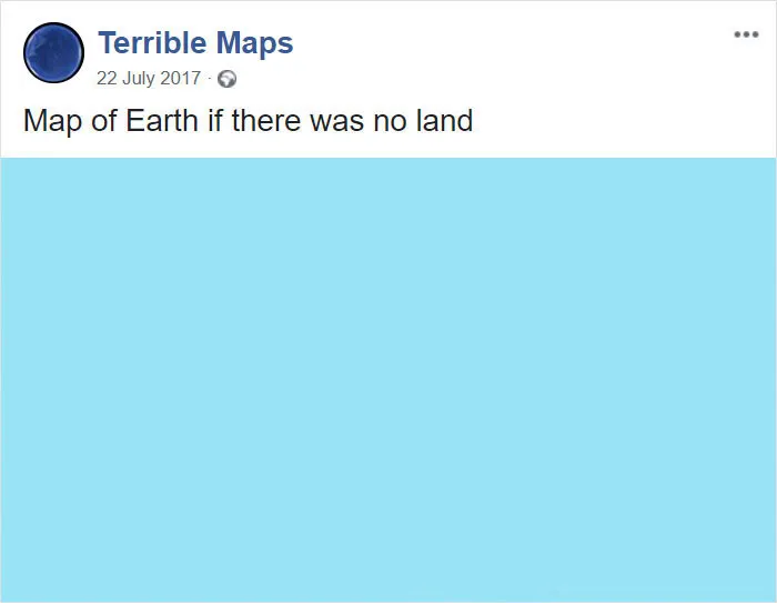 Mapa de la Tierra si no hubiera tierra