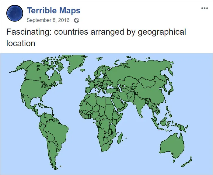 Fascinante: Países colocados por su localización geográfica