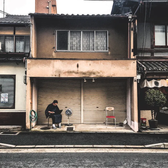 Gion Festival Participant Takes A Break From The Heat