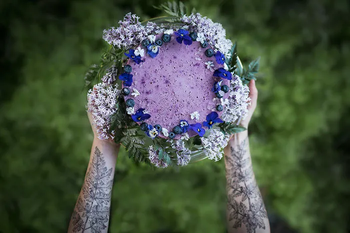 Huckleberry And Violet Cheesecake