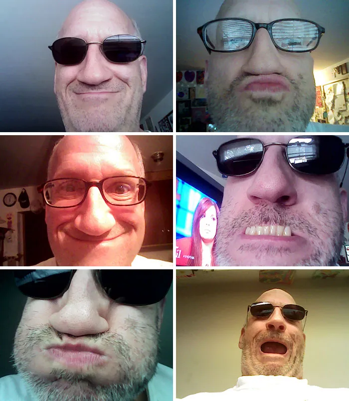 Hace poco encontré estas últimas fotos de mi padre en su vieja tablet. Sale haciendo el tonto en todas, tal como era en vida