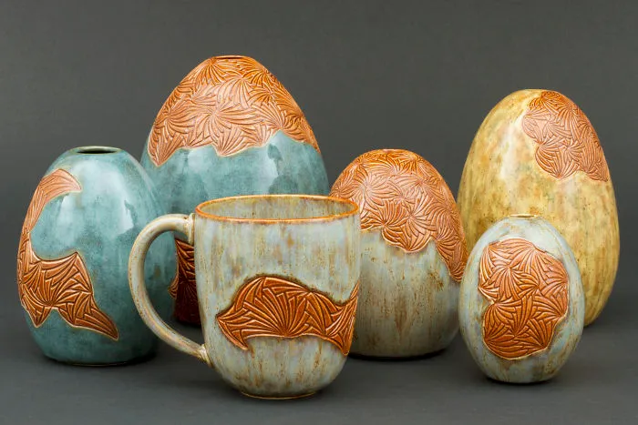 I Took My Design From Drawing In Grade School Paper Margins And Carve It Into The Surfaces Of My Ceramics