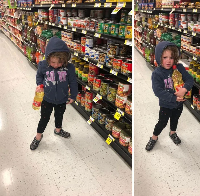 Why Is She Upset? Because She Can’t Have The Corn Oil That She Is Convinced Is Apple Juice