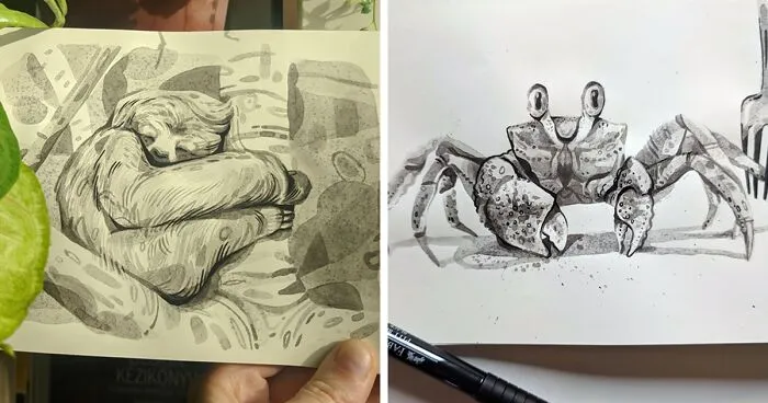 Since Childhood I Have Been Amazed By Nature Films, So I Dedicated My Inktober Drawings To David Attenborough (30 Pics)