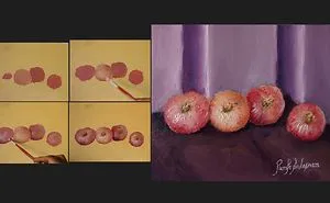 How To Paint Onions ? Time Lapse Video Of Oil Painting