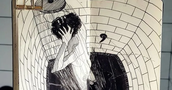 Architect Sketches The World Around Him From His Point Of View