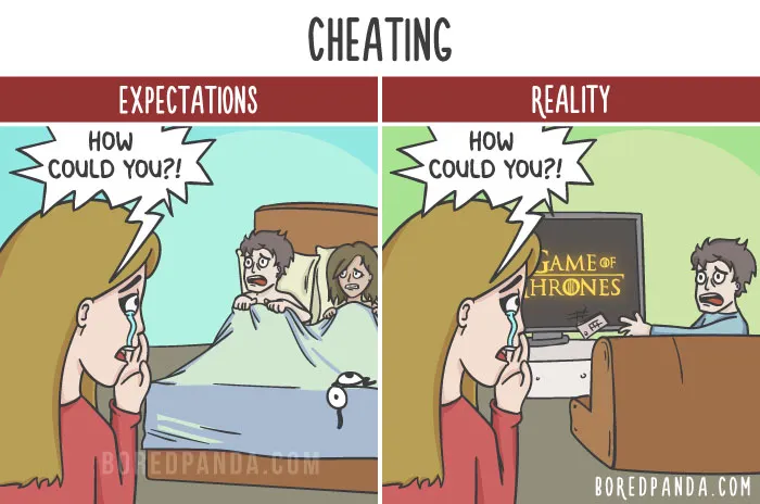 The Difference Between Relationship Expectations Vs. The Reality In 20 Illustrations