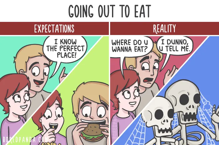 The Difference Between Relationship Expectations Vs. The Reality In 20 Illustrations