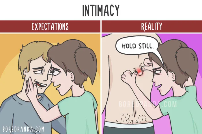 The Difference Between Relationship Expectations Vs. The Reality In 20 Illustrations
