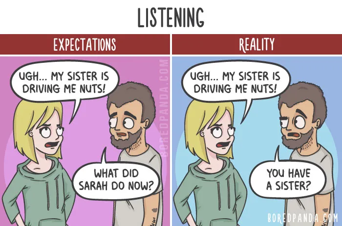 The Difference Between Relationship Expectations Vs. The Reality In 20 Illustrations
