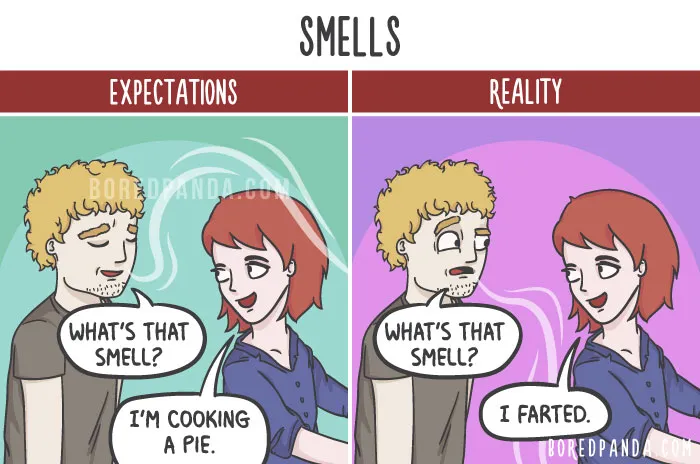 The Difference Between Relationship Expectations Vs. The Reality In 20 Illustrations