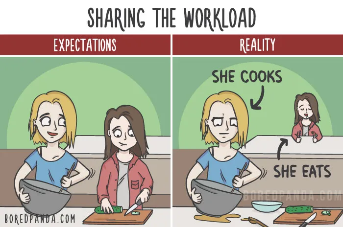 The Difference Between Relationship Expectations Vs. The Reality In 20 Illustrations