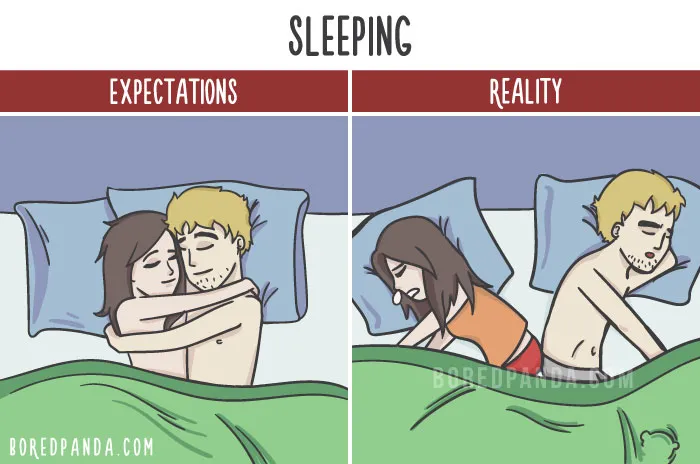 The Difference Between Relationship Expectations Vs. The Reality In 20 Illustrations