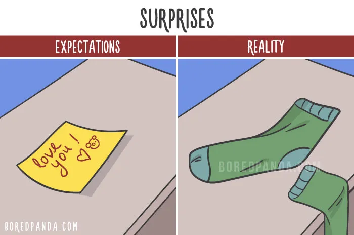 The Difference Between Relationship Expectations Vs. The Reality In 20 Illustrations