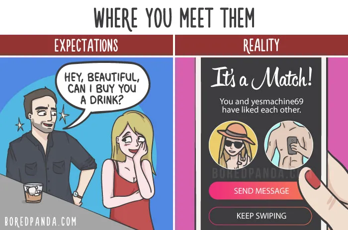 The Difference Between Relationship Expectations Vs. The Reality In 20 Illustrations