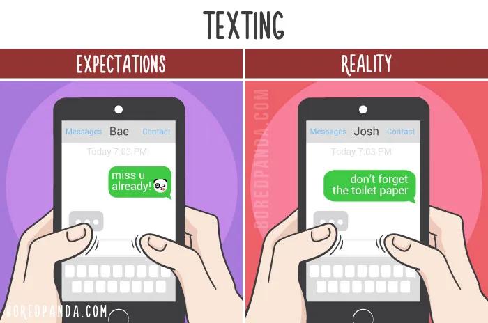 The Difference Between Relationship Expectations Vs. The Reality In 20 Illustrations