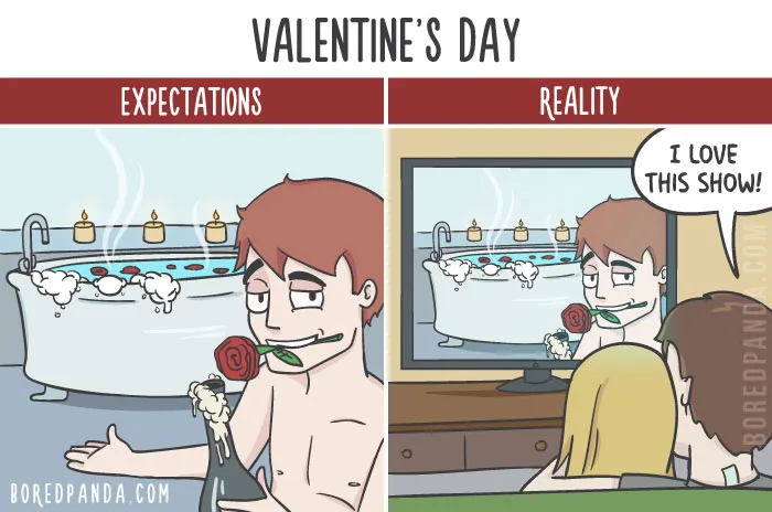The Difference Between Relationship Expectations Vs. The Reality In 20 Illustrations