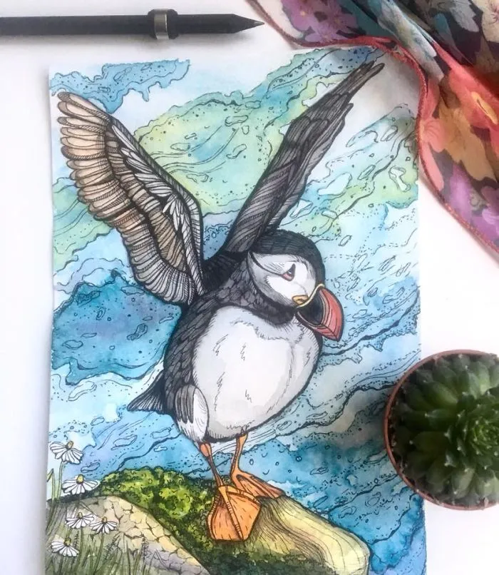 I Use Watercolor And A Black Pen To Create Illustrations That Inspire People To See The Beauty Of Nature