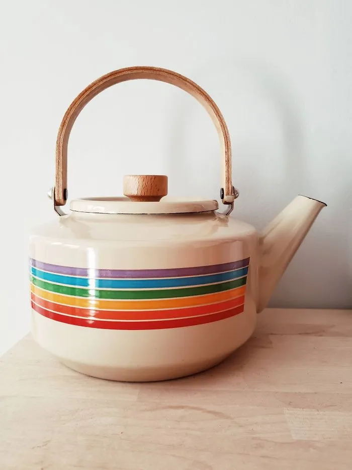 No pude resistirme a esta tetera con arco iris