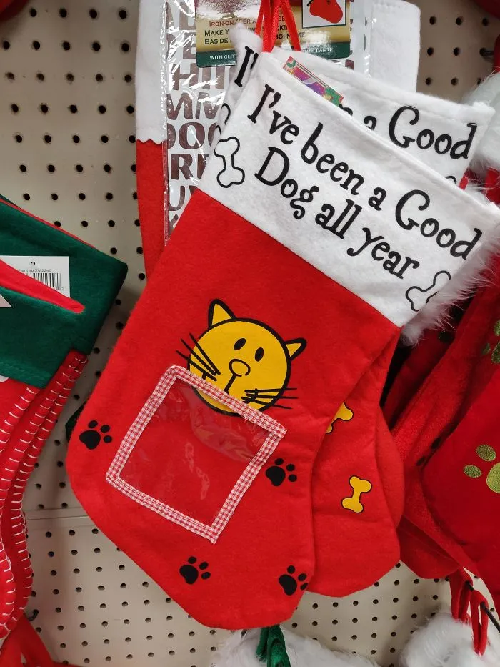 Calcetín navideño para tu perro con la cara de un gato
