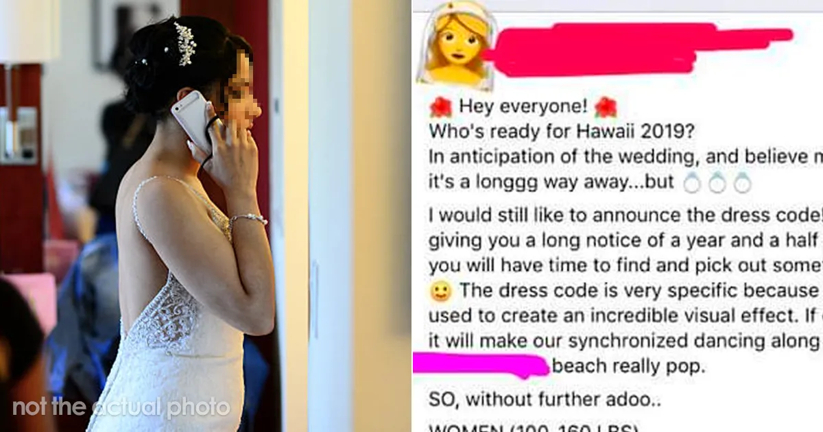 Esta novia pidió a los invitados a su boda que se vistieran según su peso, y se cabreó mucho cuando fue avergonzada en Reddit