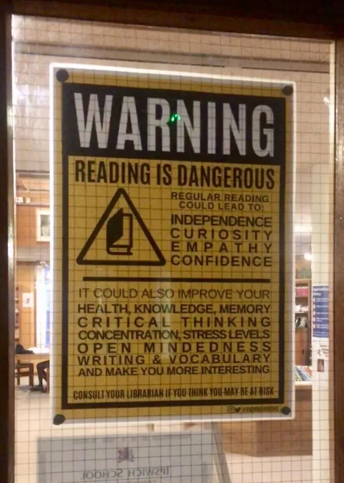 This Poster Outside My School Library