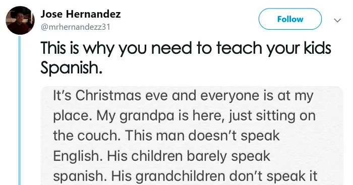 Spanish Speaking Grandpa Gets Isolated On Christmas Because He Didn't Learn English, Goes Viral On Twitter