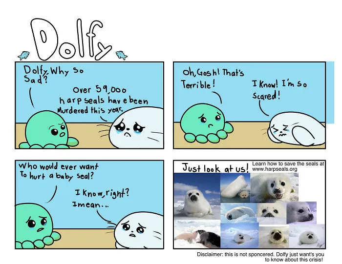 The World Sucks, So I Make Cute Comics About My Baby Harp Seal Plushy To Make It A Bit Better.