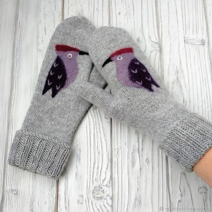 Cosy Felted Mittens With Forest Animals And Magical Characters