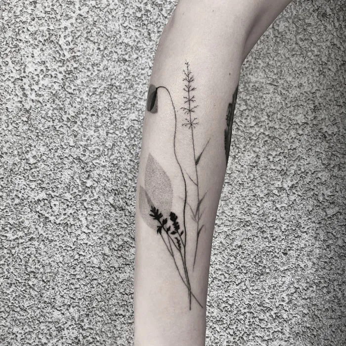 I Design Tattoos Inspired By Minimalism And Botanical Illustrations