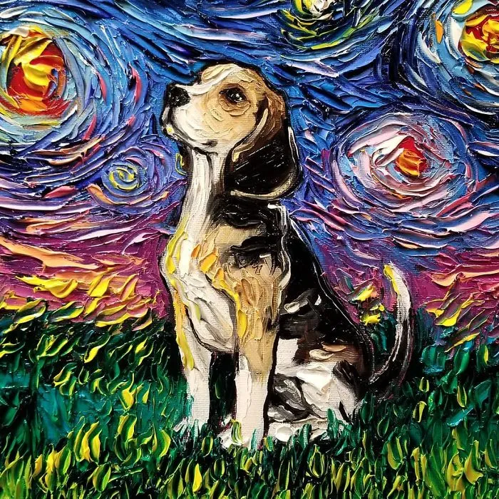 Artist’s Painting Gets Mistaken For A Van Gogh, So She Creates Brilliant ‘Starry Night’ Series (Part II)