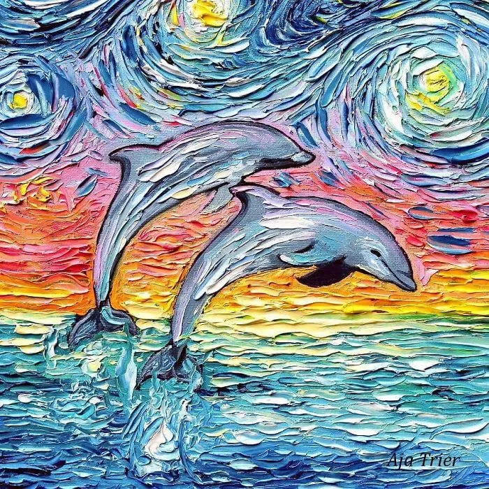 Artist’s Painting Gets Mistaken For A Van Gogh, So She Creates Brilliant ‘Starry Night’ Series (Part II)