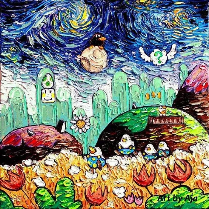 Artist’s Painting Gets Mistaken For A Van Gogh, So She Creates Brilliant ‘Starry Night’ Series (Part II)