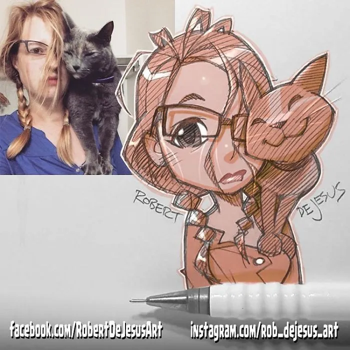Illustrator Turns People And Their Pets Into Cartoon Characters (New Pics)