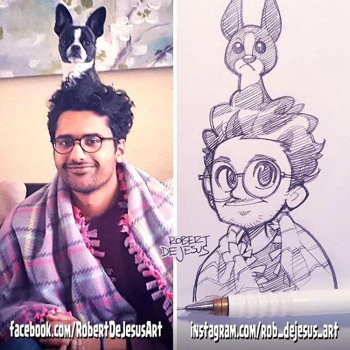 Illustrator Turns People And Their Pets Into Cartoon Characters (New Pics)