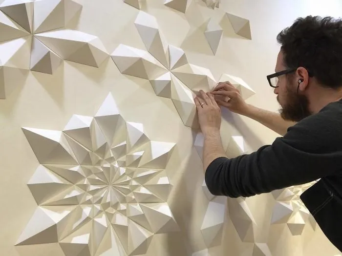 The Way This Engineer Turns Simple Sheets Of Paper Into Geometric Art Is Amazingly Satisfying (30 Pics)