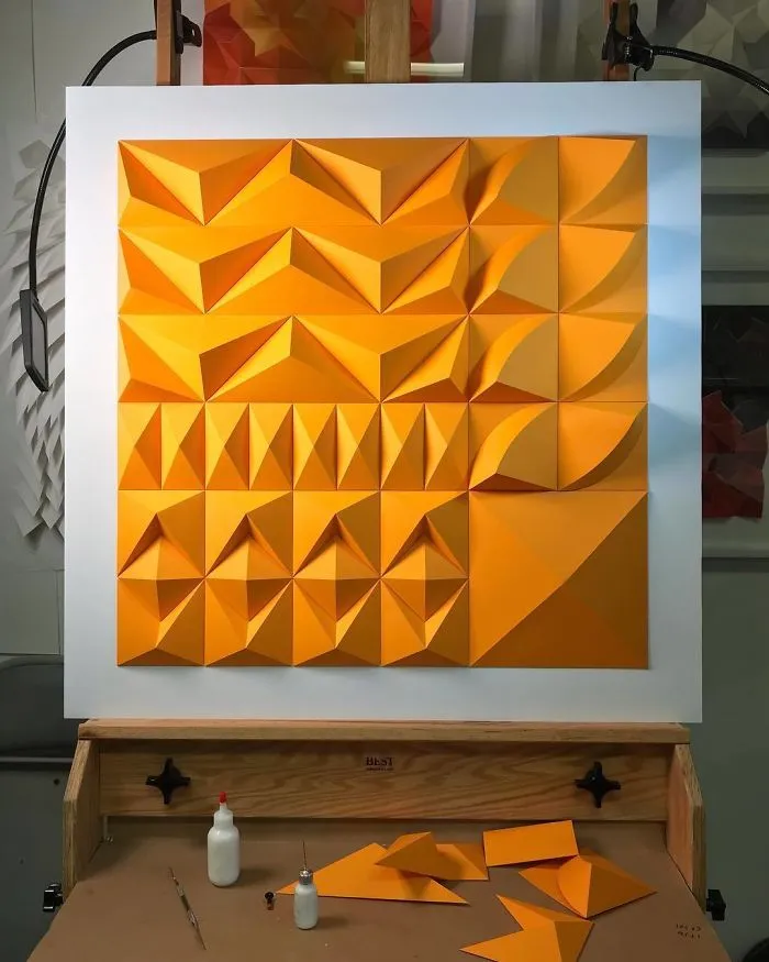 The Way This Engineer Turns Simple Sheets Of Paper Into Geometric Art Is Amazingly Satisfying (30 Pics)