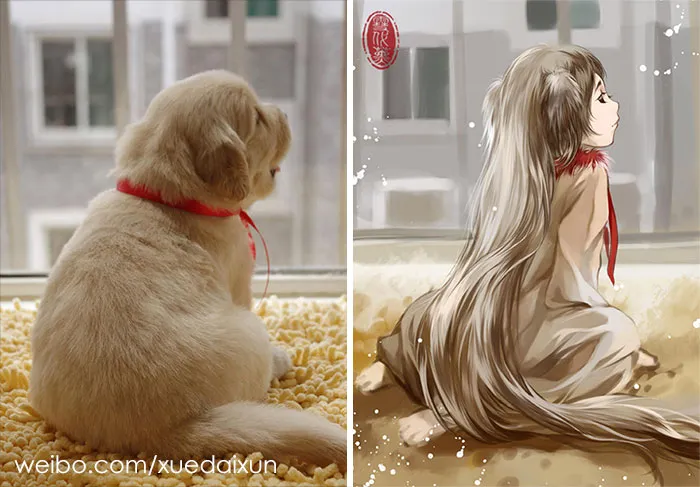 Chinese Artist Creates Human Version Of Cats And Dogs, And The Result Is On Point (22 Pics)