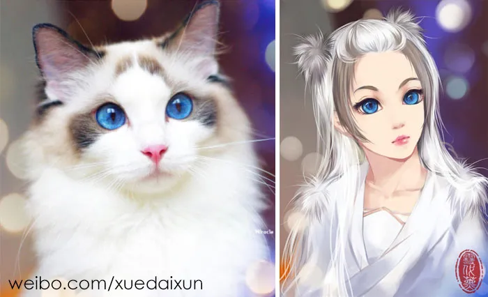 Chinese Artist Creates Human Version Of Cats And Dogs, And The Result Is On Point (22 Pics)