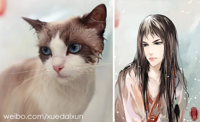 Chinese Artist Creates Human Version Of Cats And Dogs, And The Result Is On Point (22 Pics)
